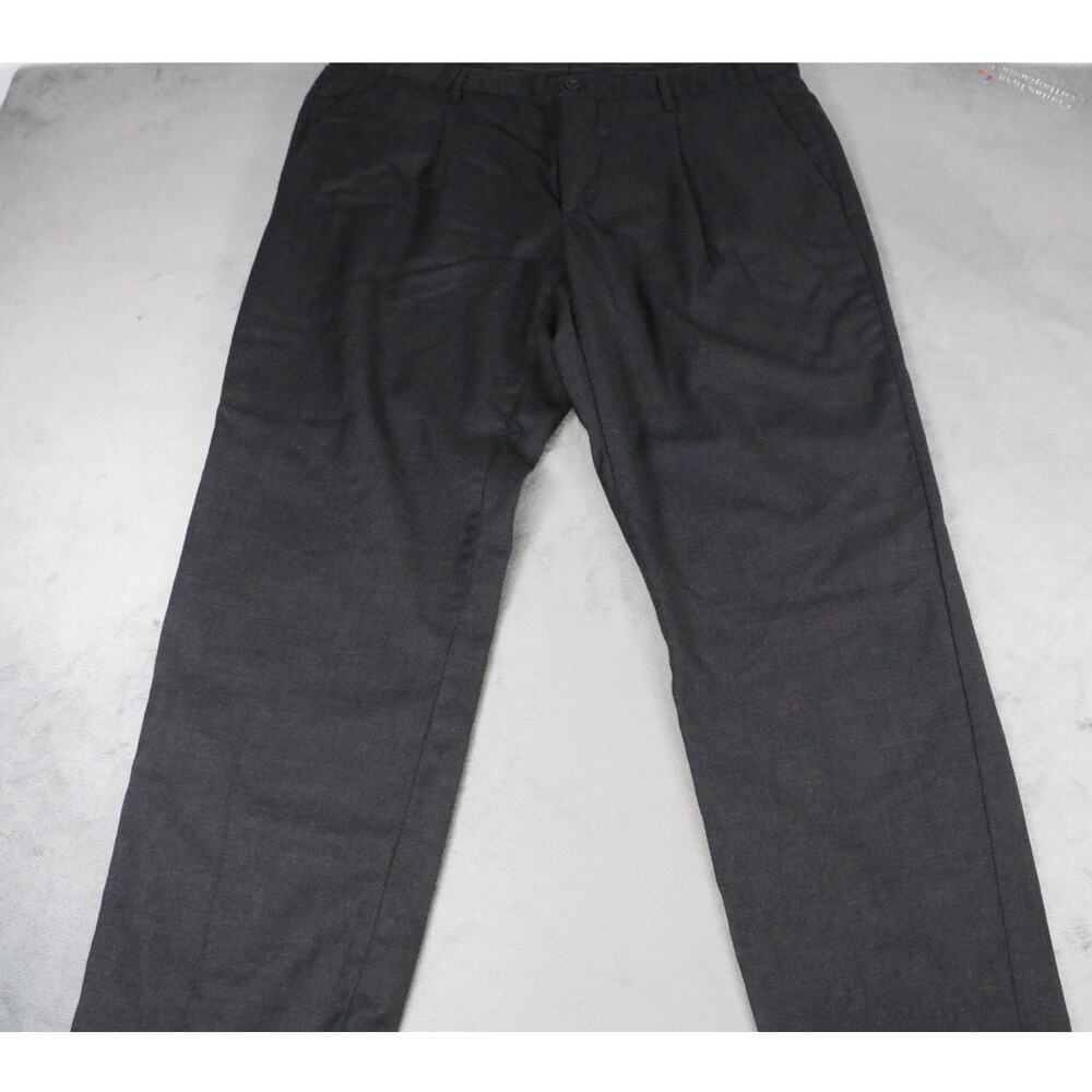 Giorgio Armani Men’s Dress Pants Black Linen Wool Blend Made in Italy Size 56